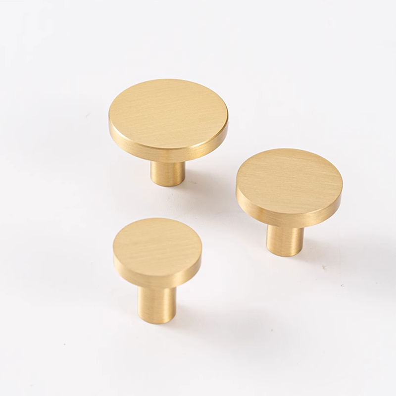 Furniture Hardware Kit - Round Brass Kitchen Cabinet Drawer Knobs