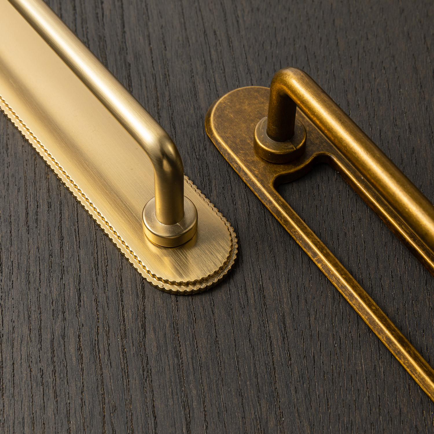 Furniture Hardware With Backplate - Goo-Ki Antique Brass Cabinet Pulls with