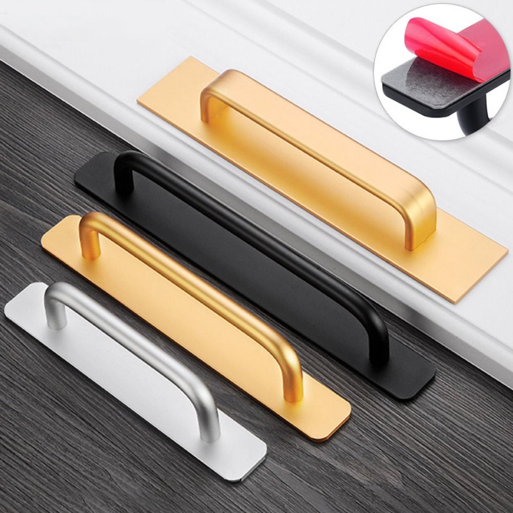 Furniture Hardware Drawer Pulls - Punch-free Door Handle Aluminum Kitchen Cabinet