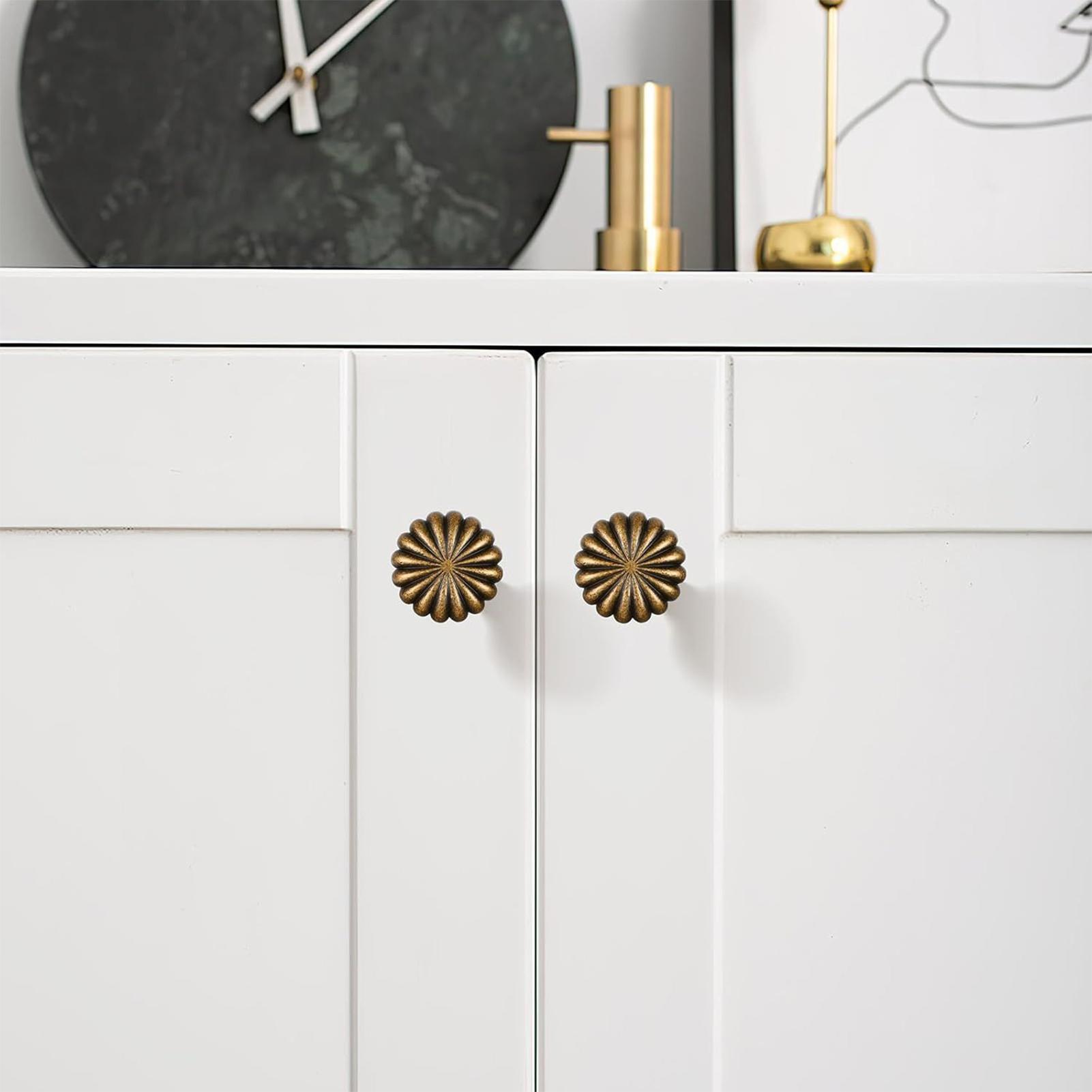 Zinc Furniture Hardware - Cabinet Knobs 10 Pieces Pumpkin Cupboard