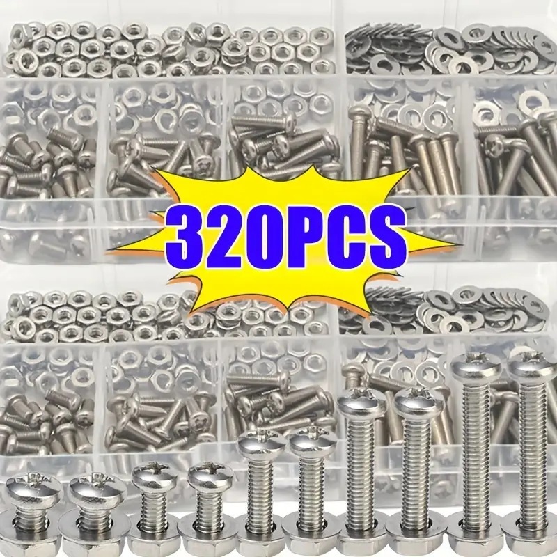 320PCS Hex Nuts & Bolts Set M2 - Furniture Hardware Kit recensione e prezzo