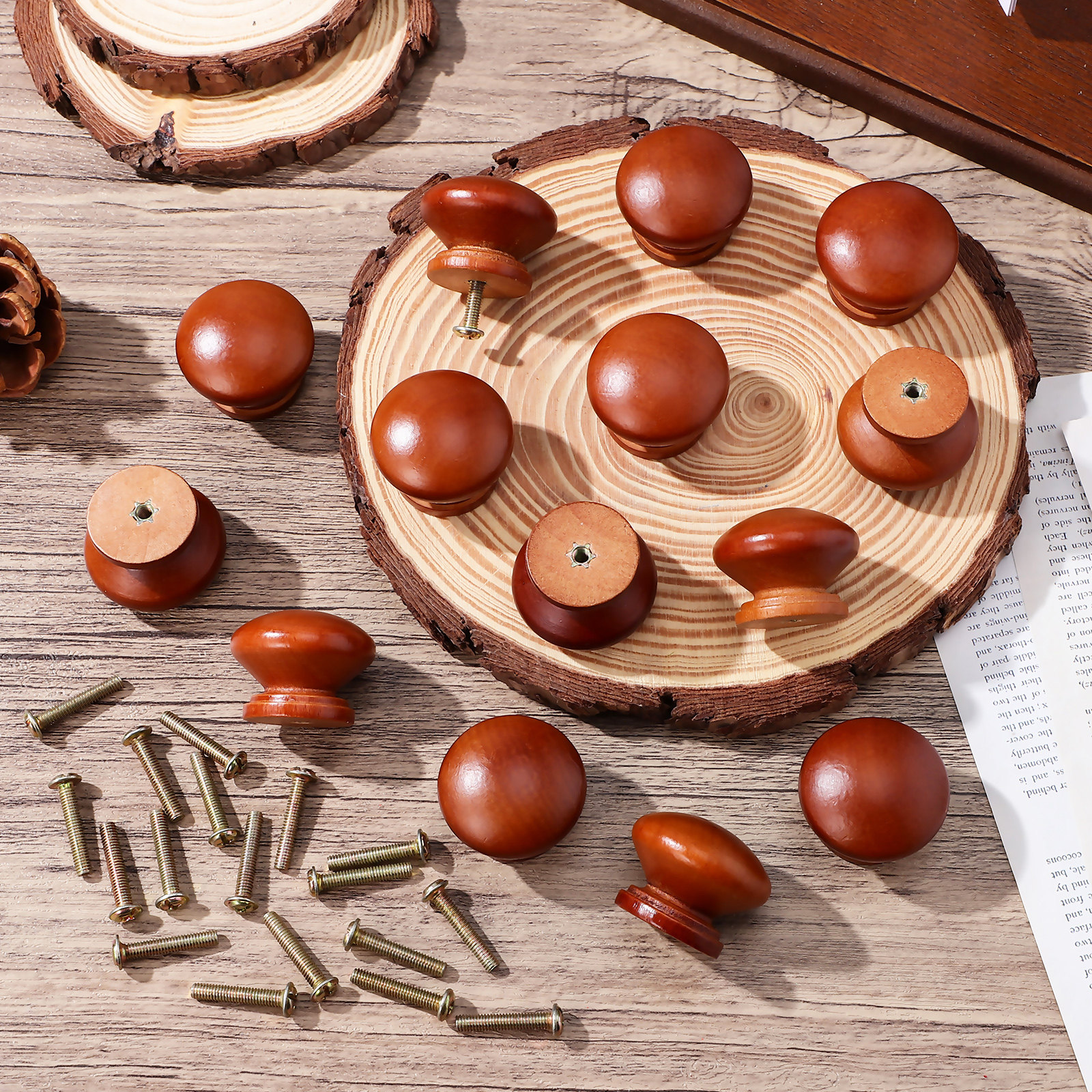 20Pcs Solid Wood Knobs Polishe - Furniture Hardware Drawer Pulls recensione e prezzo