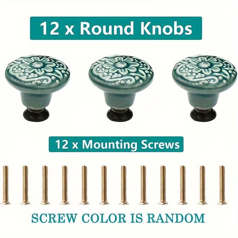 12pcs Ceramic Cabinet Knobs, F - Furniture Hardware Kit recensione e prezzo