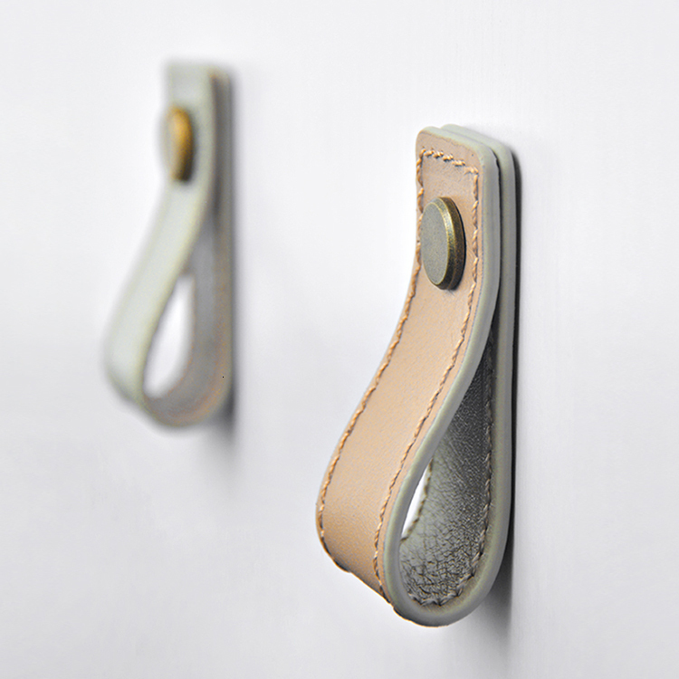Both sides/Genuine Leather Han - Furniture Hardware Drawer Pulls recensione e prezzo